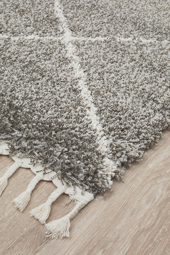 Saffron Diamond Lattice Grey Rug