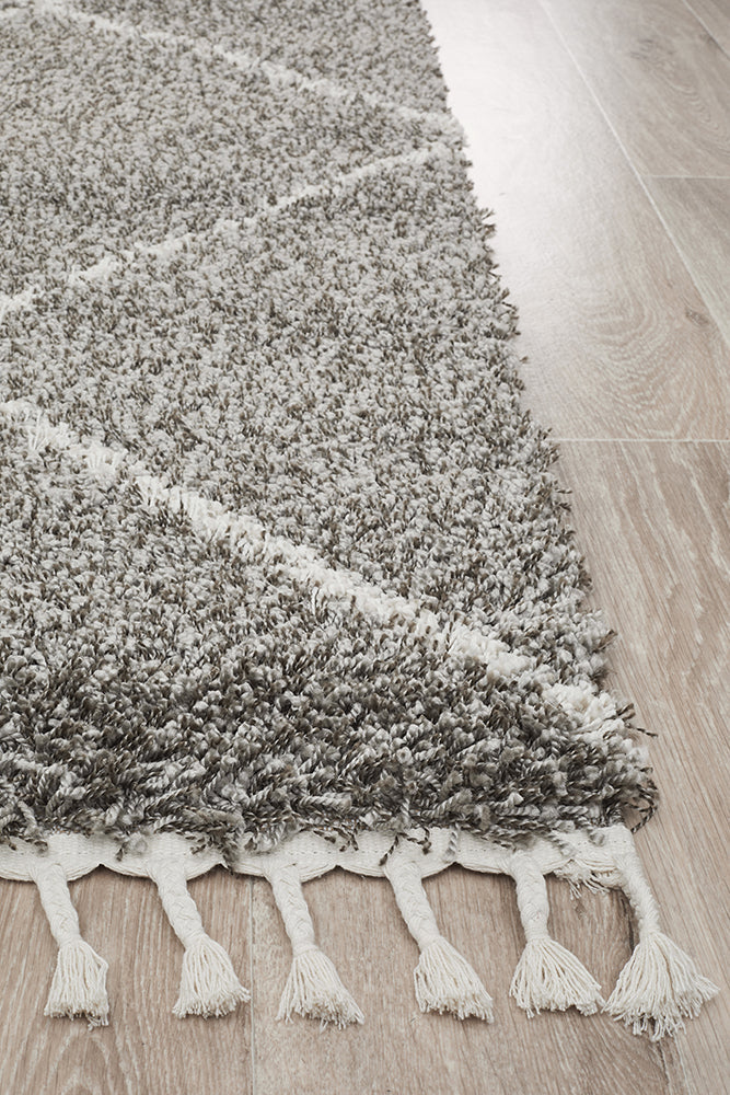 Saffron Diamond Lattice Grey Rug