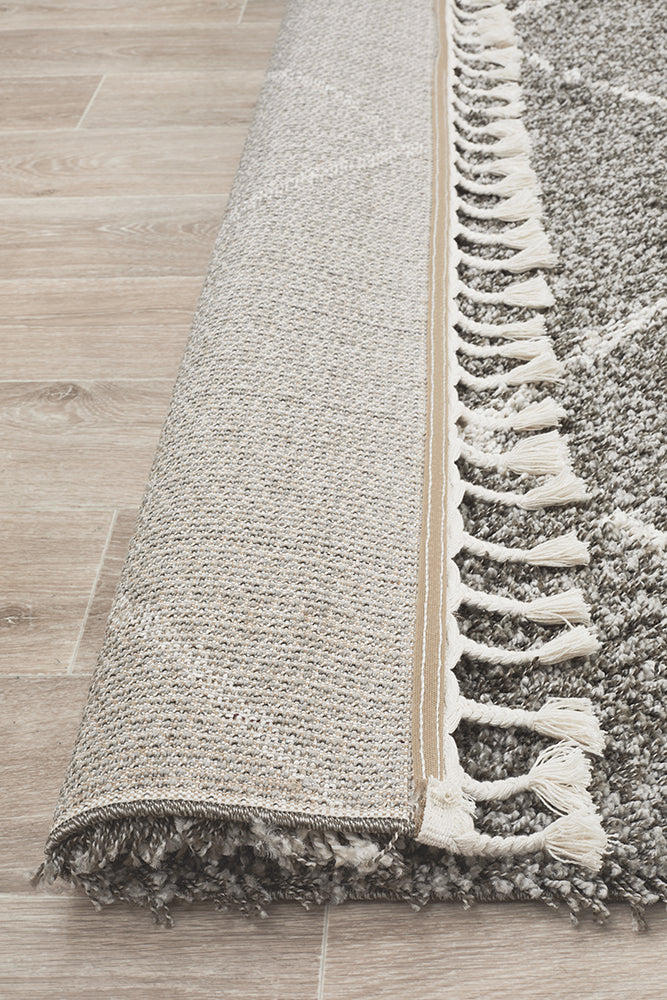 Saffron Diamond Lattice Grey Rug