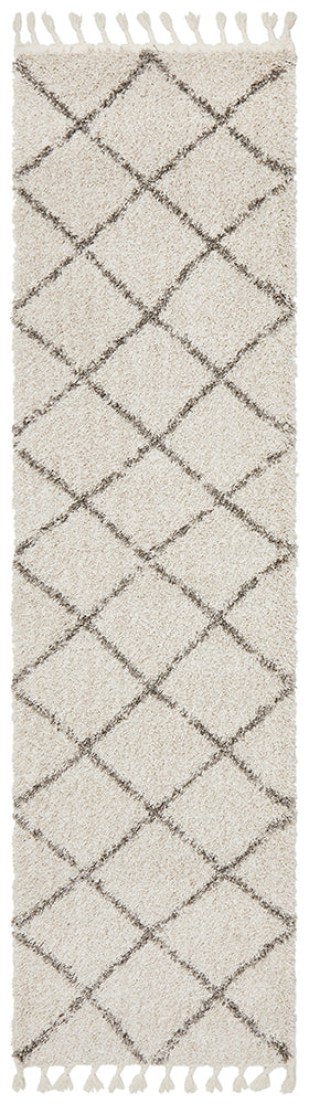 Saffron Diamond Lattice Natural Runner Rug