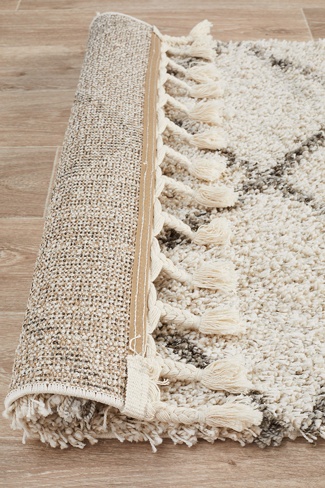 Saffron Diamond Lattice Natural Runner Rug