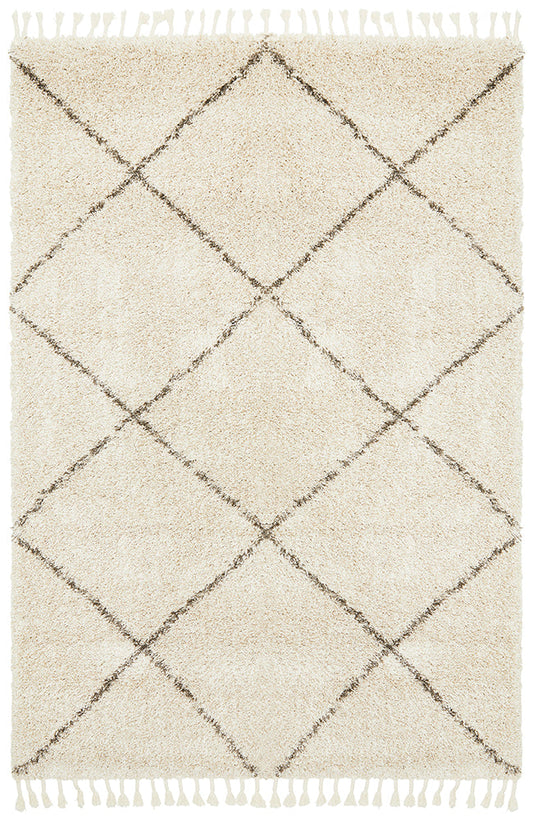 Saffron Diamond Lattice Natural Rug