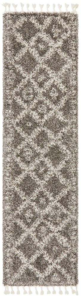 Saffron Tribal Lattice Grey Rug