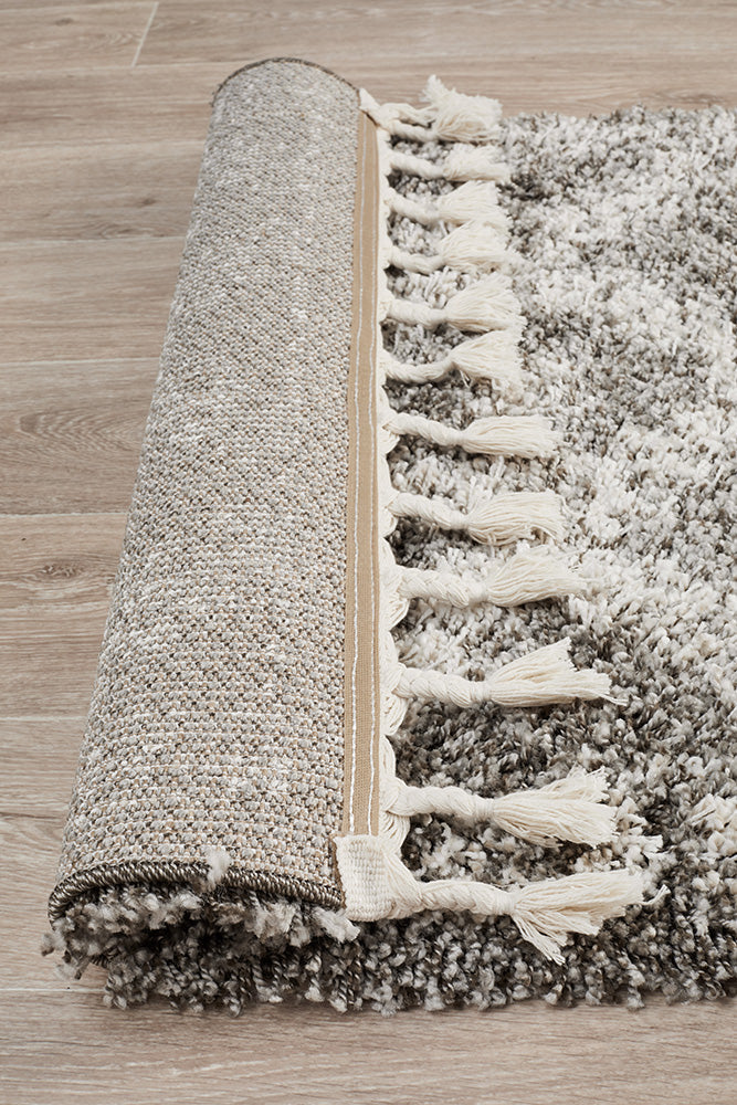 Saffron Tribal Lattice Grey Runner Rug