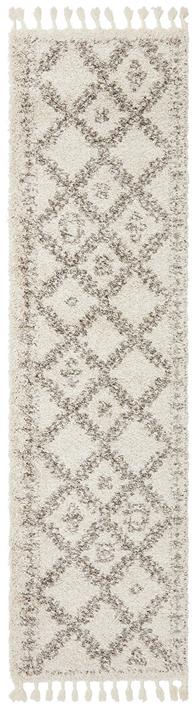 Saffron Tribal Lattice Natural Runner Rug