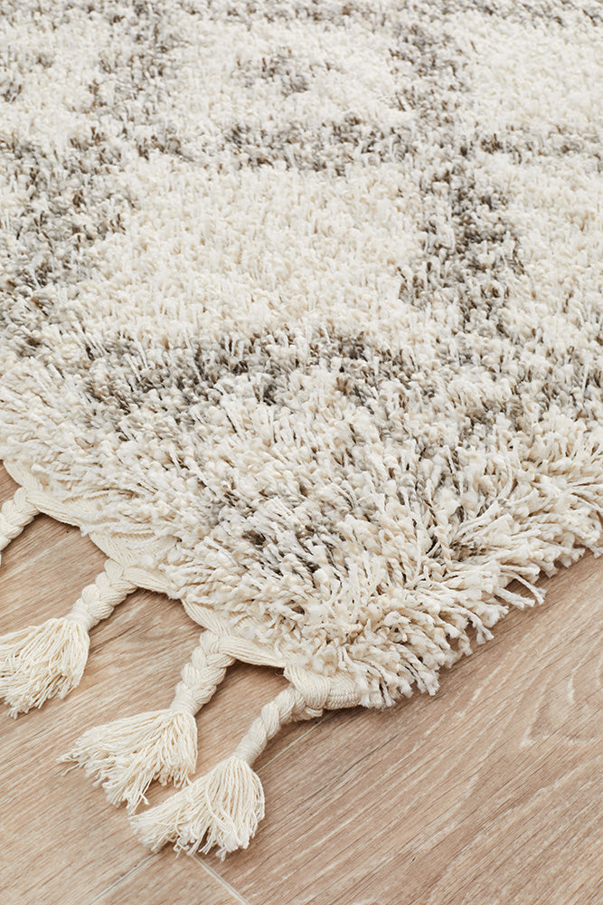 Saffron Tribal Lattice Natural Runner Rug