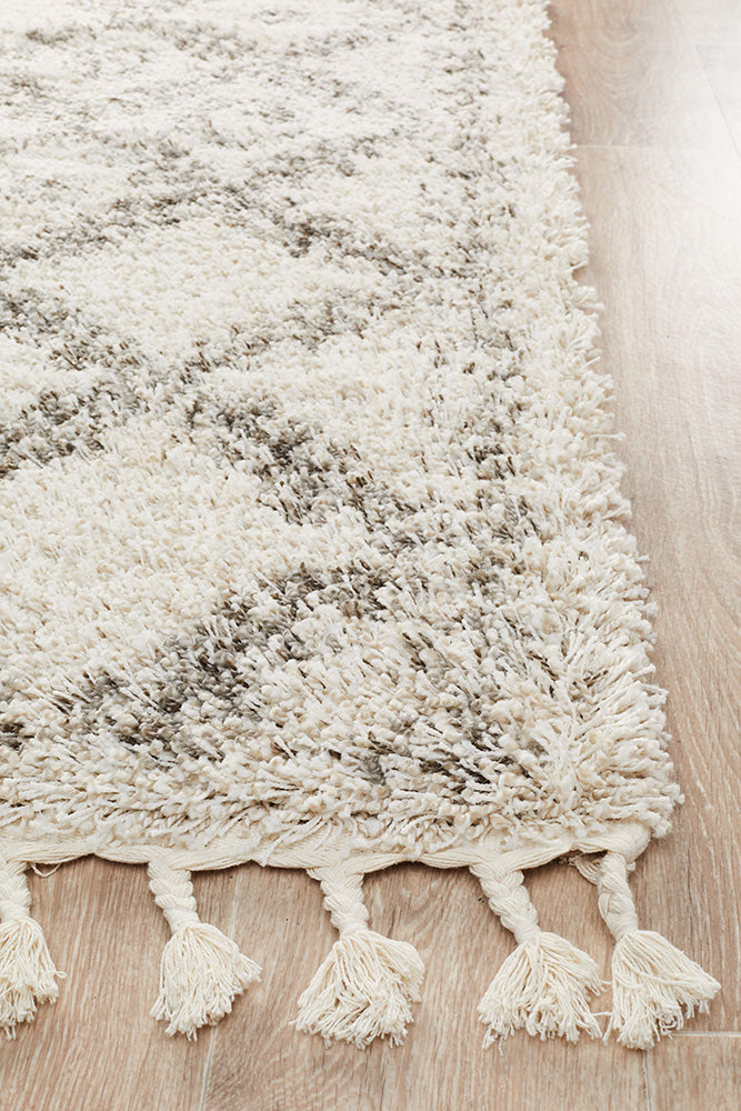 Saffron Tribal Lattice Natural Runner Rug