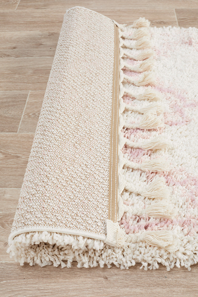 Saffron Tribal Lattice Pink Runner Rug