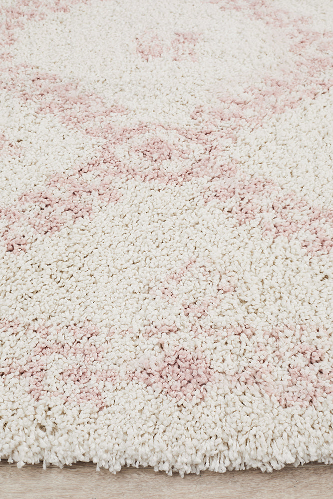 Saffron Tribal Lattice Pink Rug