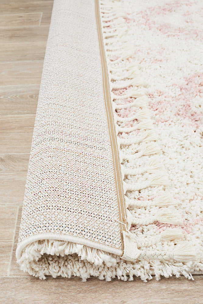 Saffron Tribal Lattice Pink Rug