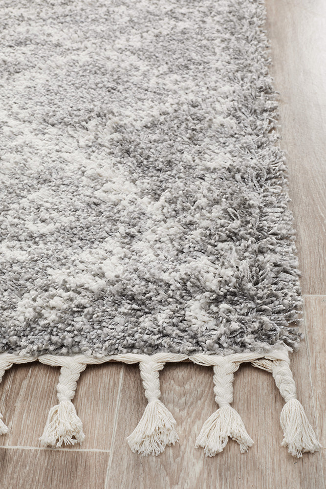 Saffron Tribal Lattice Silver Runner Rug