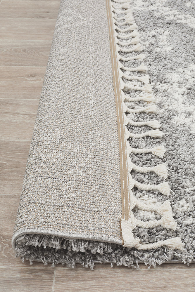 Saffron Tribal Lattice Silver Rug