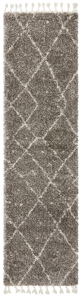 Saffron Tribal Abstract Grey Runner Rug