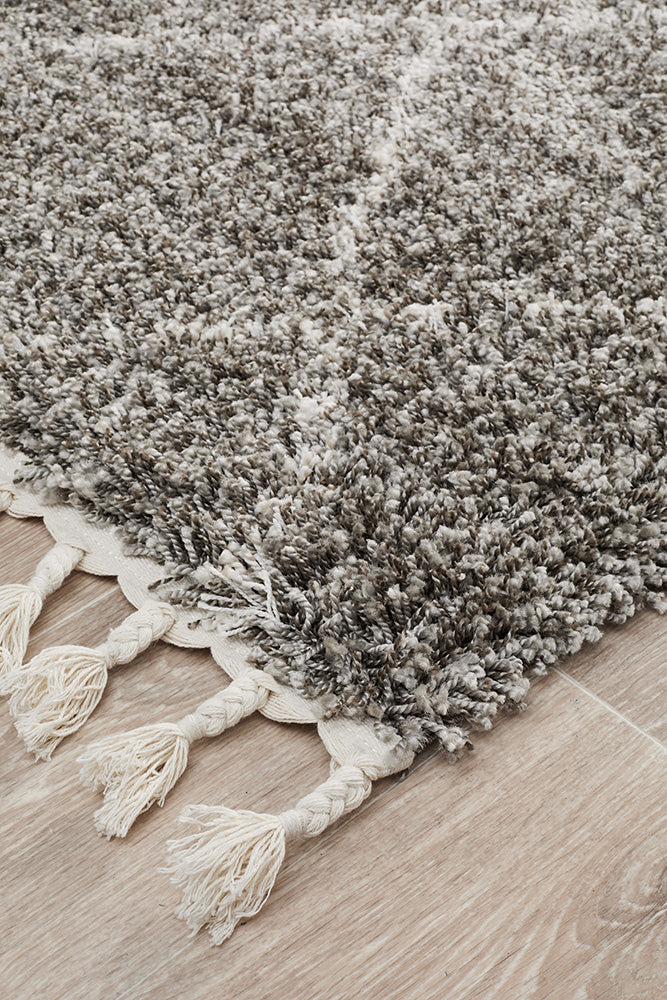 Saffron Tribal Abstract Grey Runner Rug