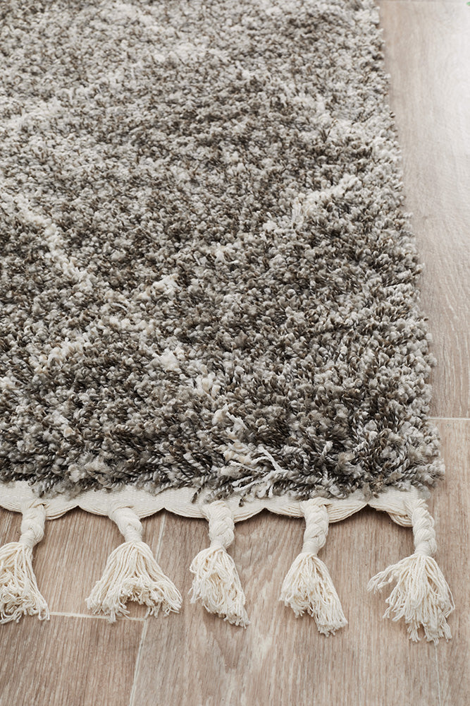 Saffron Tribal Abstract Grey Runner Rug