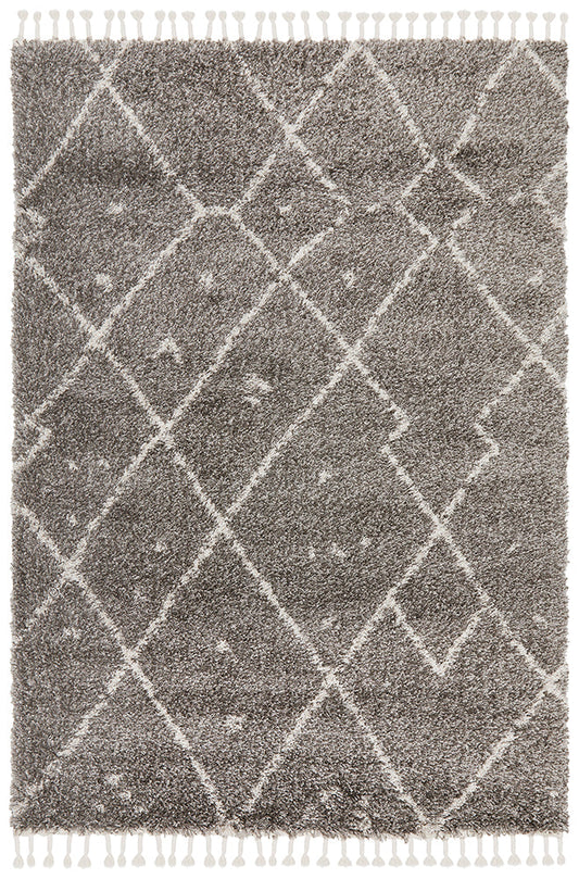 Saffron Tribal Abstract Grey Rug
