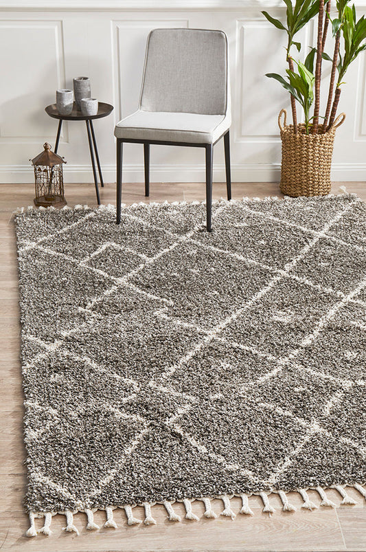 Saffron Tribal Abstract Grey Rug