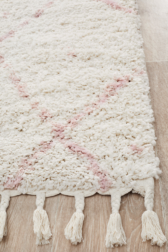Saffron Tribal Abstract Pink Runner Rug