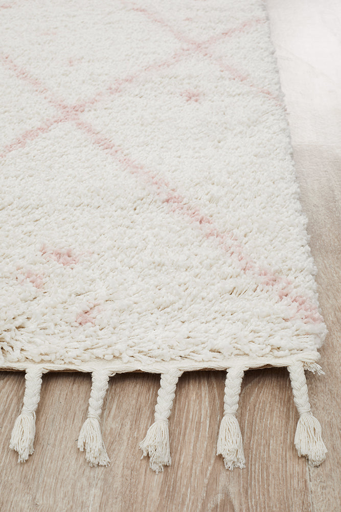 Saffron Tribal Abstract Pink Rug