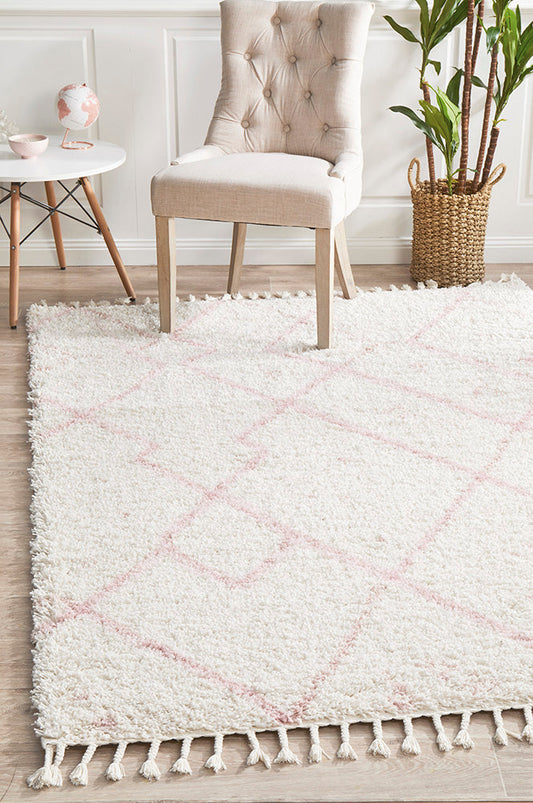 Saffron Tribal Abstract Pink Rug