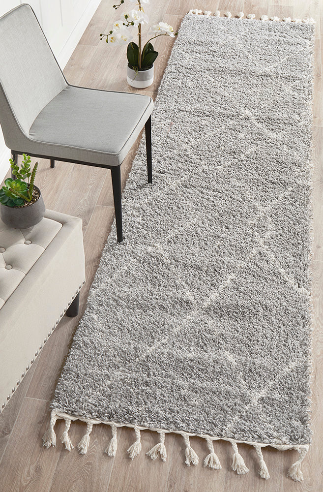 Saffron Tribal Abstract Silver Runner Rug