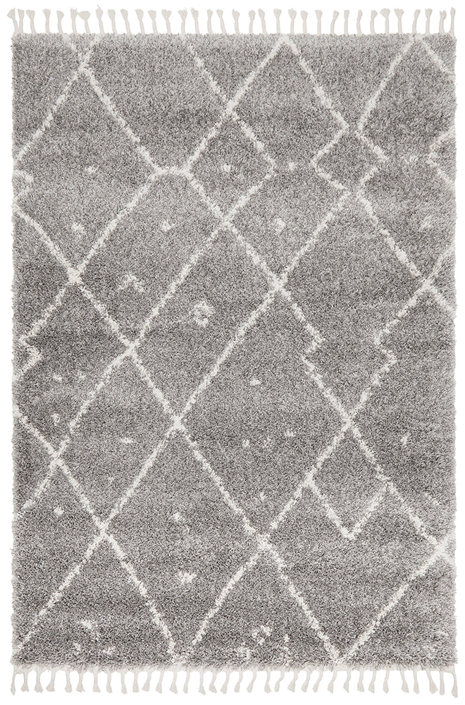 Saffron Tribal Abstract Silver Rug