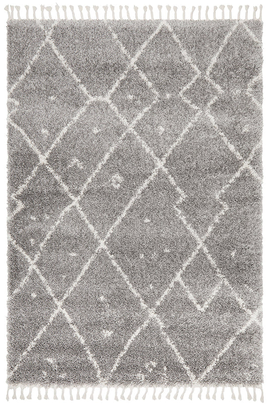 Saffron Tribal Abstract Silver Rug
