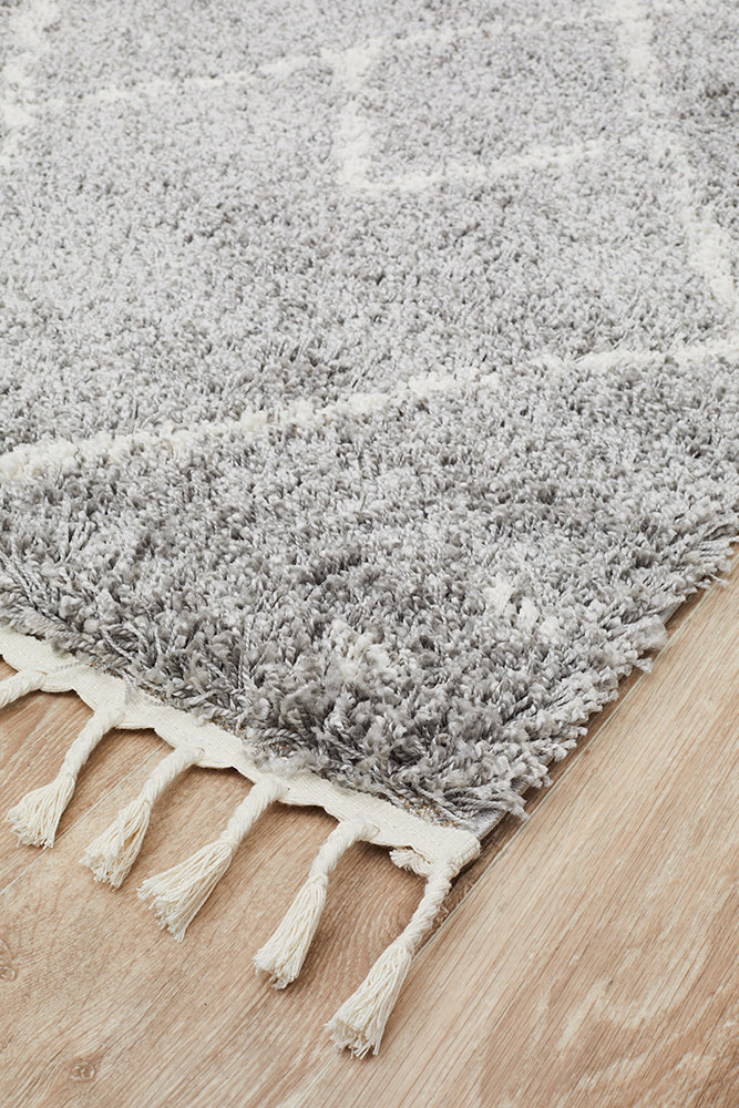 Saffron Tribal Abstract Silver Rug