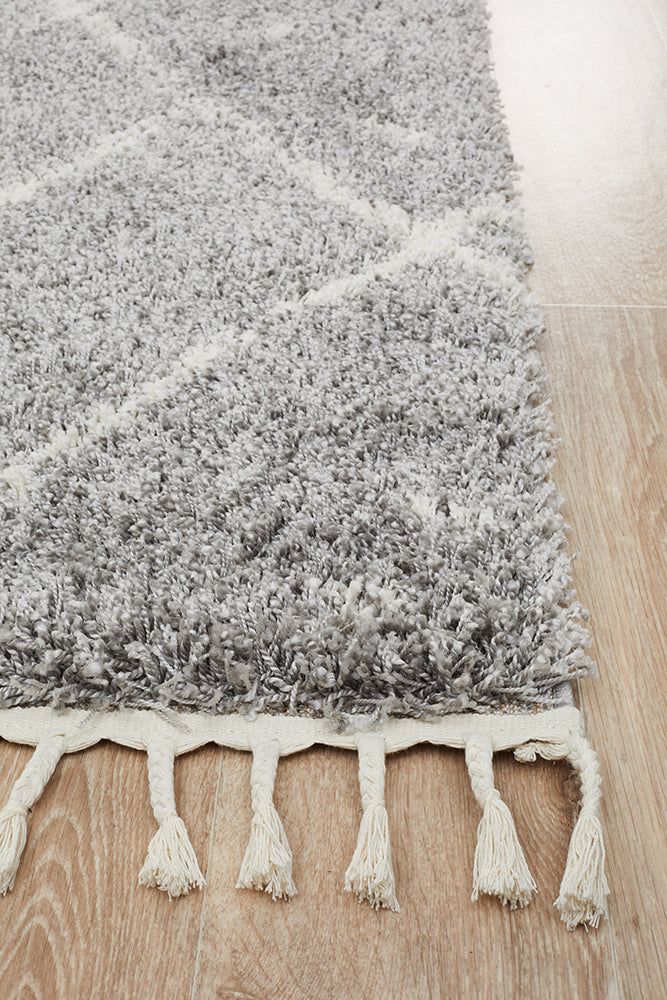 Saffron Tribal Abstract Silver Rug