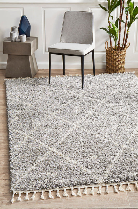 Saffron Tribal Abstract Silver Rug