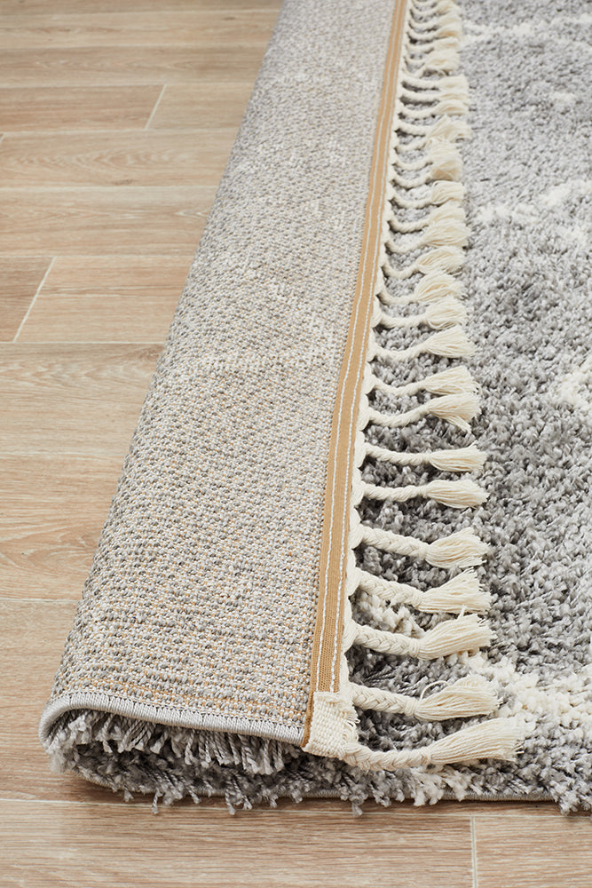 Saffron Tribal Abstract Silver Rug