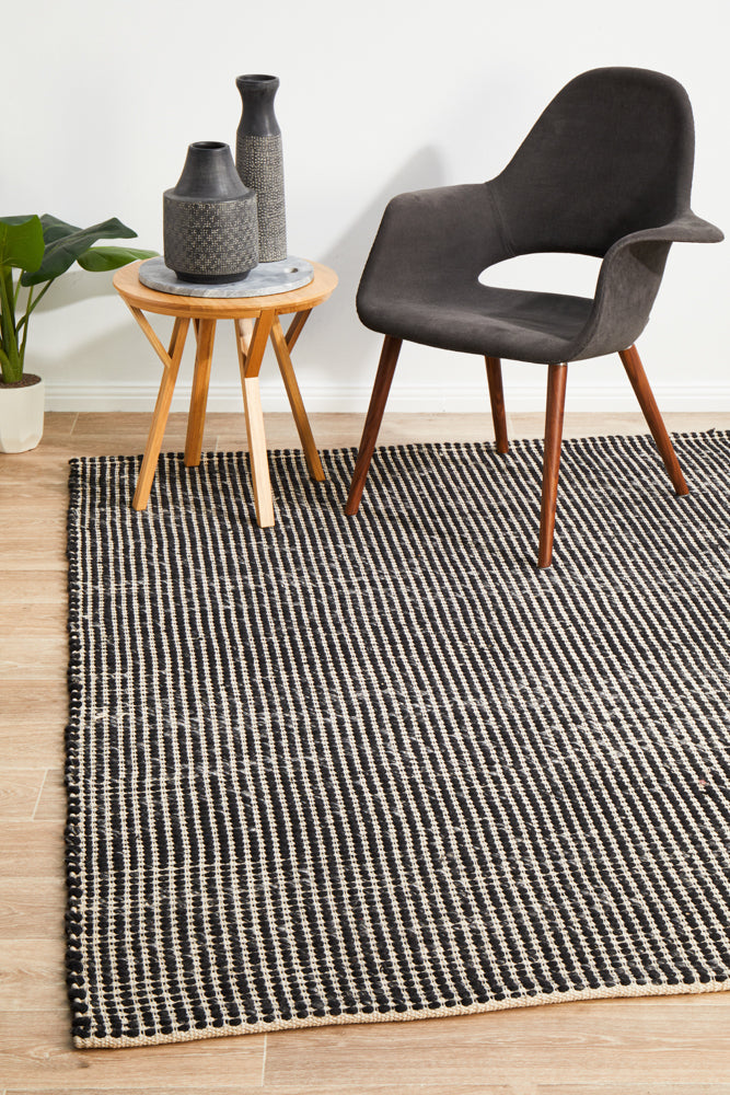 Skandinavian Skandi Weave Black Rug