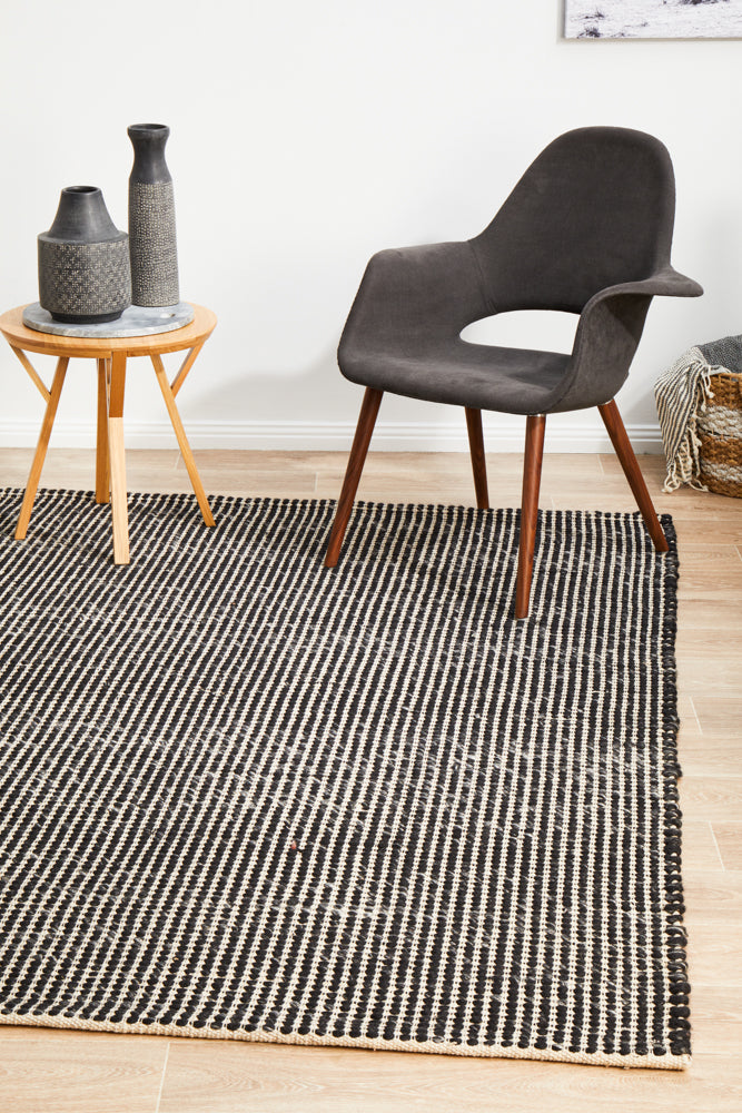 Skandinavian Skandi Weave Black Rug