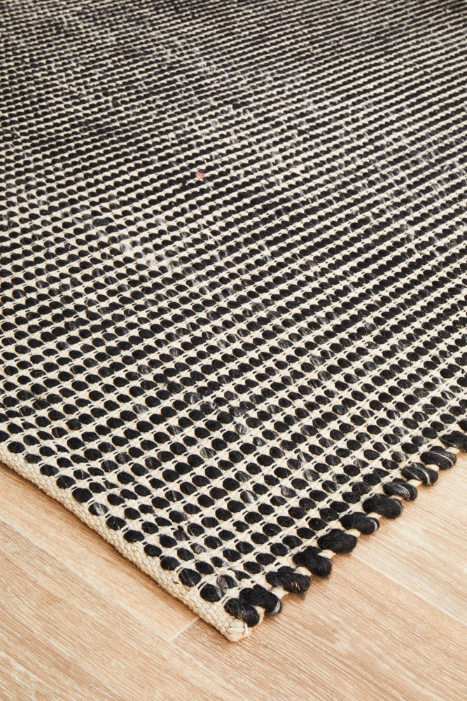 Skandinavian Skandi Weave Black Rug