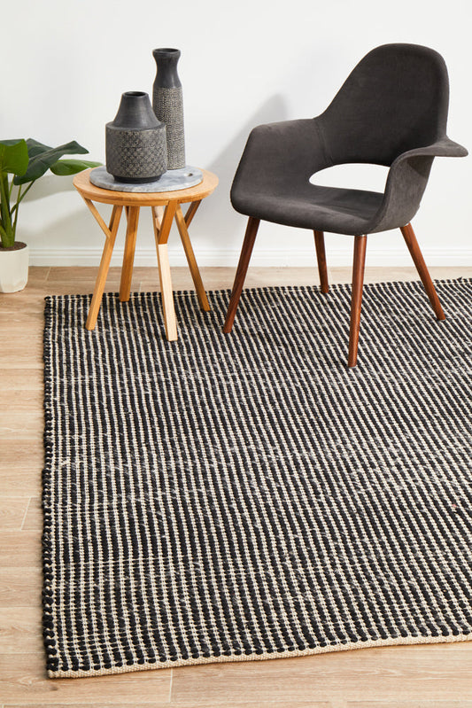 Skandinavian Skandi Weave Black Rug