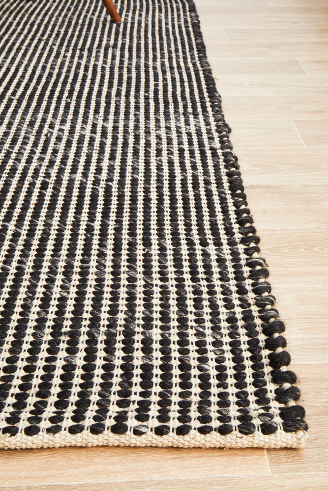 Skandinavian Skandi Weave Black Rug