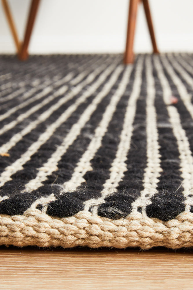 Skandinavian Skandi Weave Black Rug