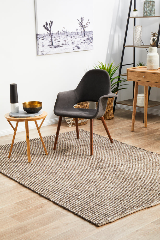 Skandinavian Skandi Weave Brown Rug