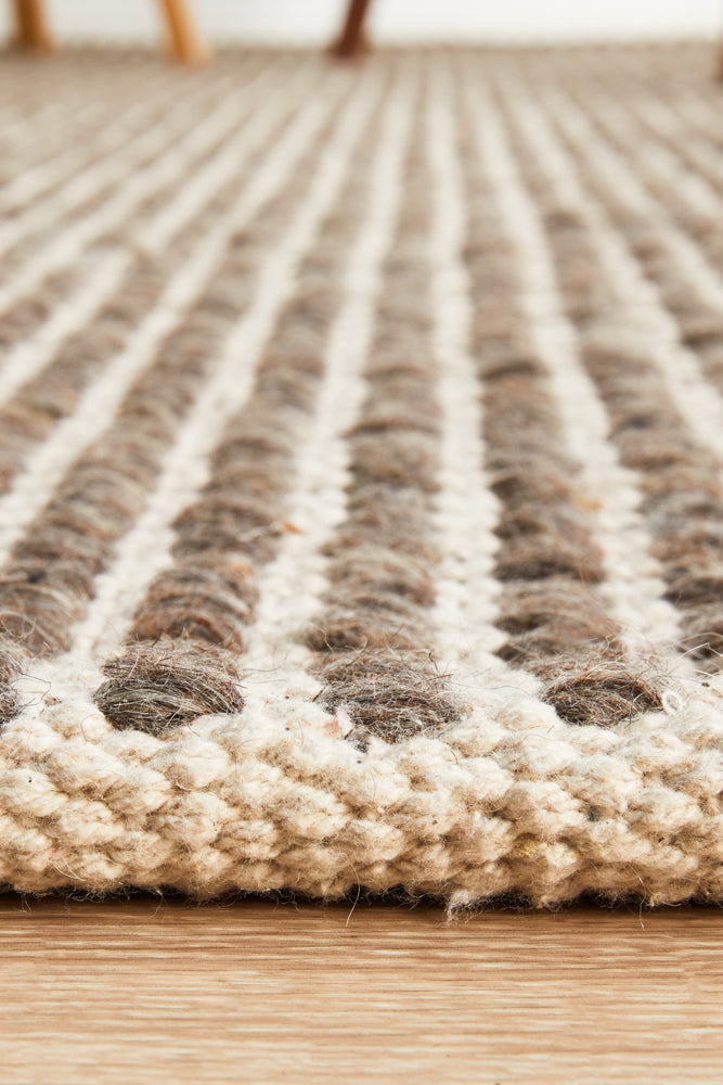 Skandinavian Skandi Weave Brown Rug