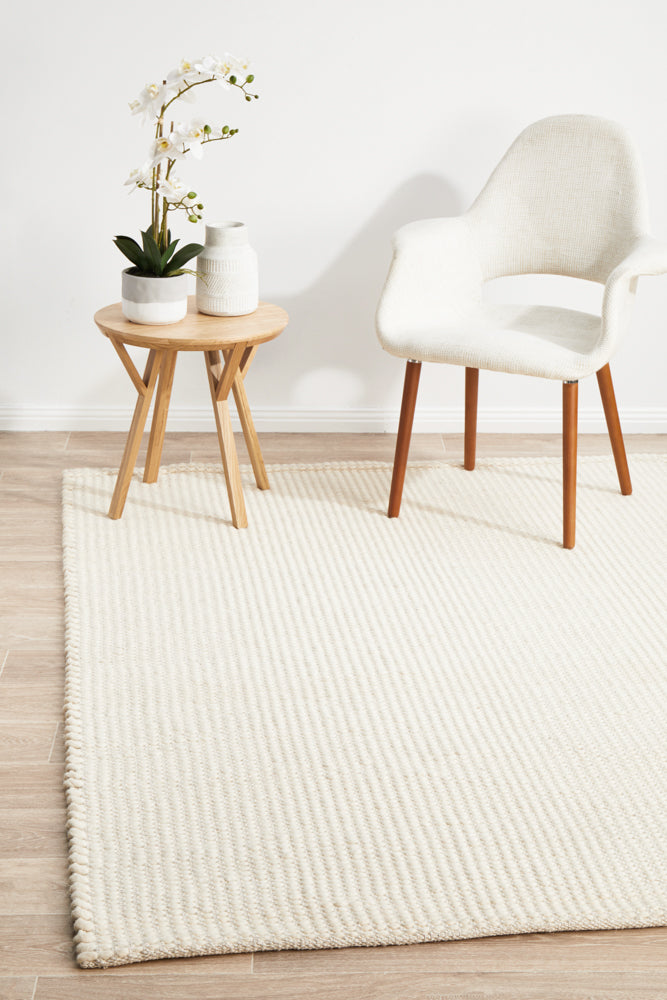 Skandinavian Skandi Weave White Rug