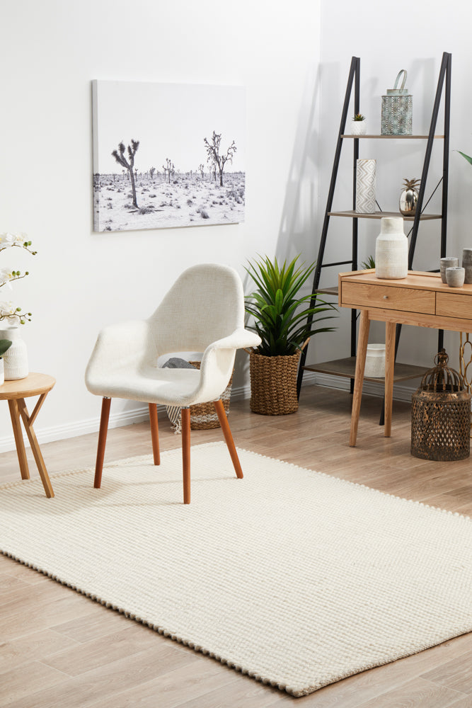 Skandinavian Skandi Weave White Rug