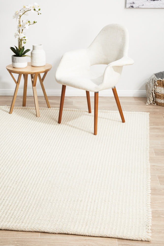 Skandinavian Skandi Weave White Rug