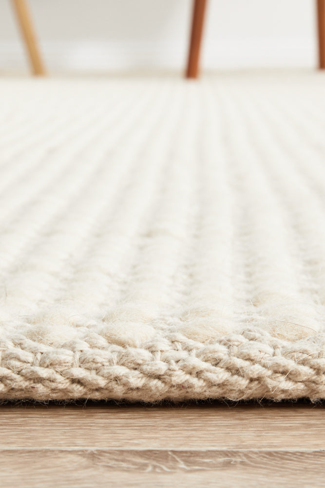 Skandinavian Skandi Weave White Rug