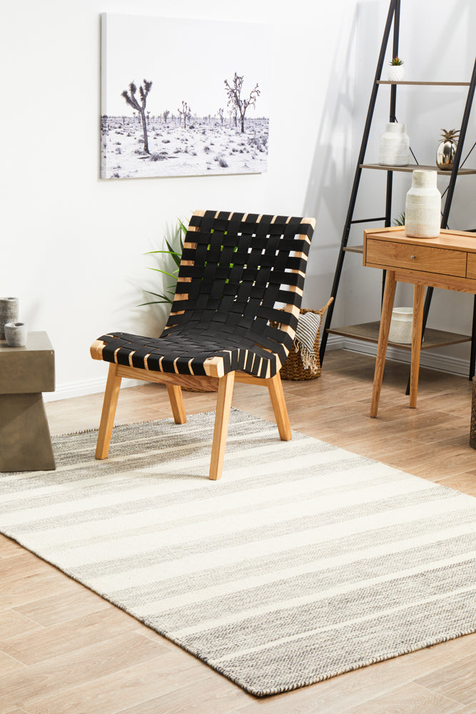 Skandinavian Skandi Stripe Weave Grey Rug