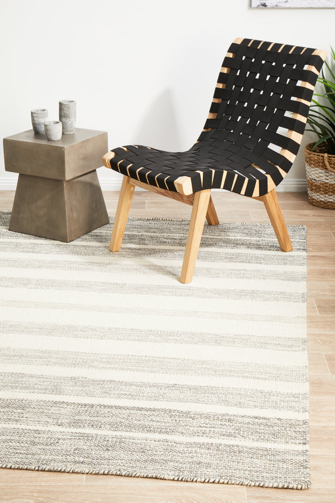 Skandinavian Skandi Stripe Weave Grey Rug