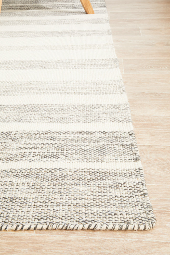 Skandinavian Skandi Stripe Weave Grey Rug