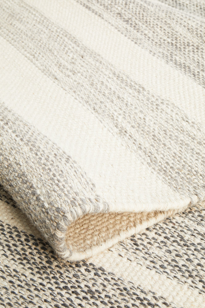 Skandinavian Skandi Stripe Weave Grey Rug
