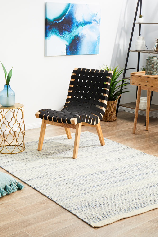 Skandinavian Skandi Stripe Weave Blue Rug