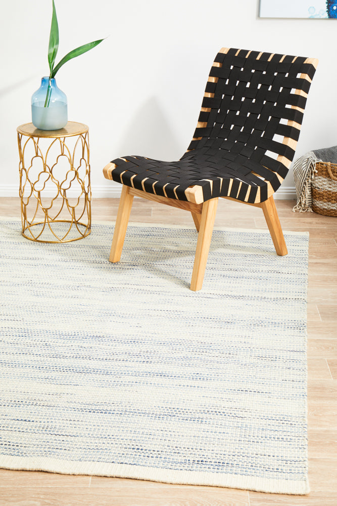 Skandinavian Skandi Stripe Weave Blue Rug