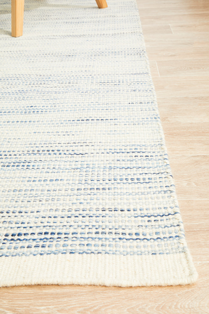 Skandinavian Skandi Stripe Weave Blue Rug